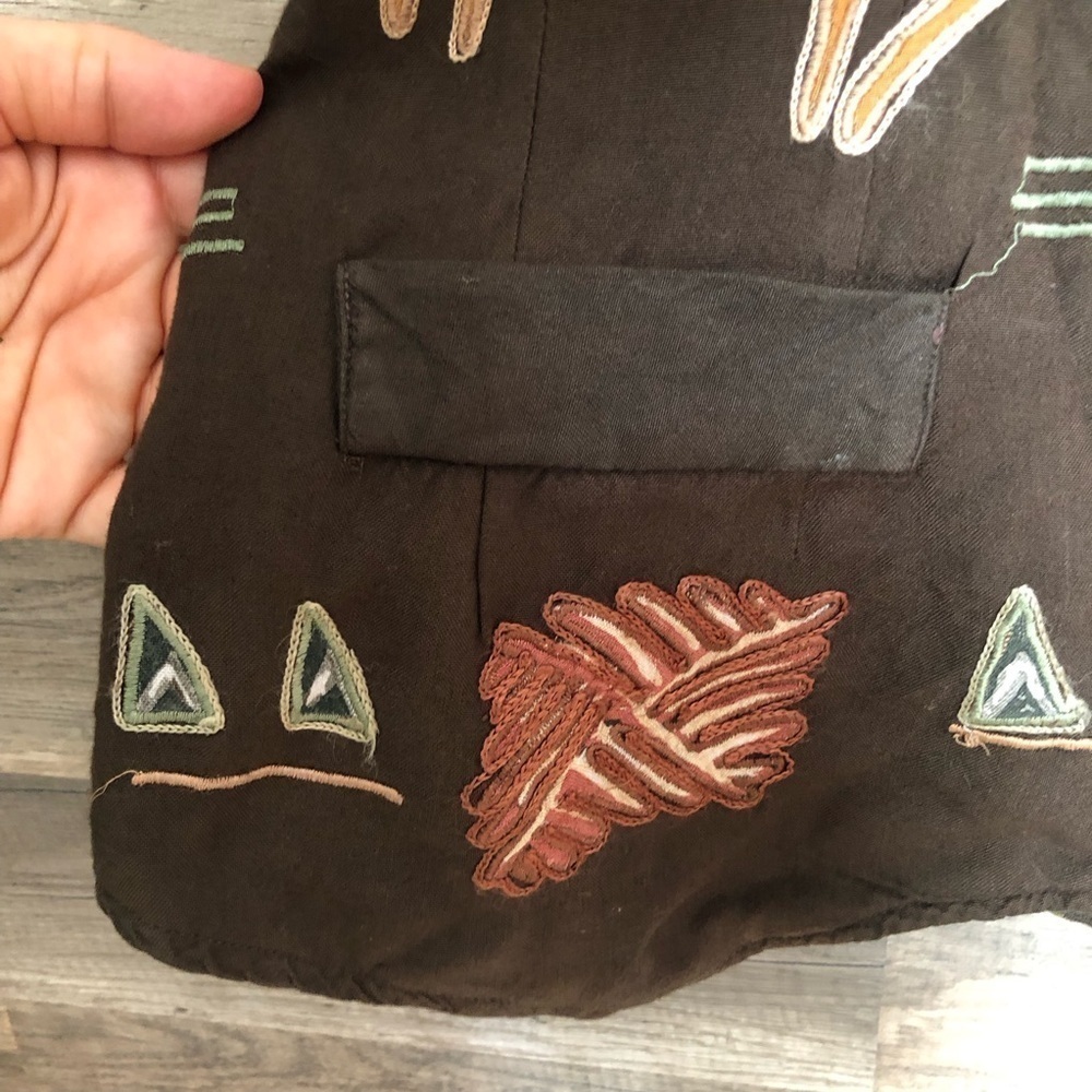Vintage 80s Le Château Southwestern Aztec Coord Set Vest and Pants Small - Picture 7 of 16